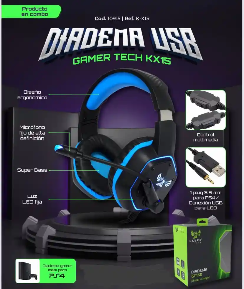 Diadema Gamers Usb 7.1 Ps4