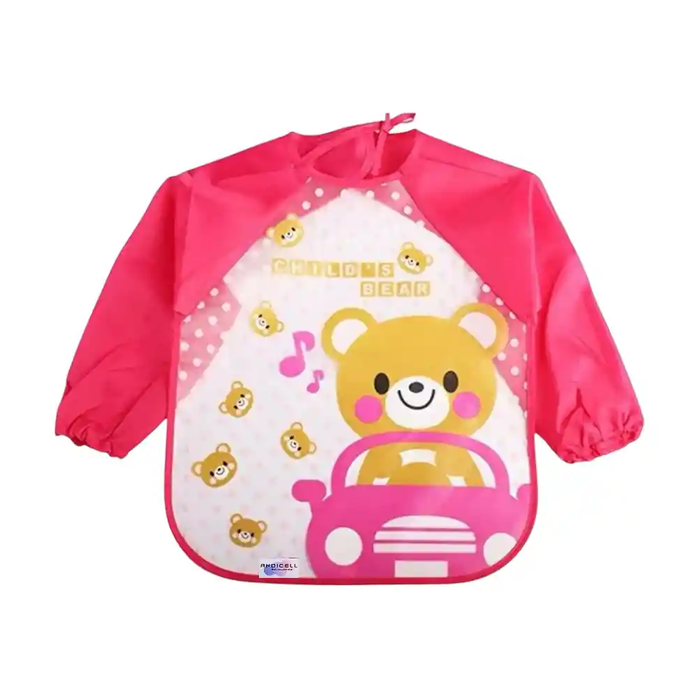 Babero Delantal Para Bebés Niños Manga Larga Impermeable