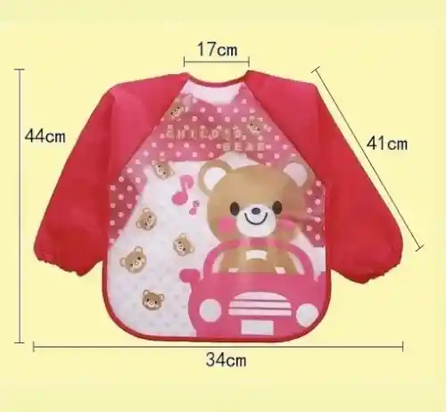 Babero Delantal Para Bebés Niños Manga Larga Impermeable