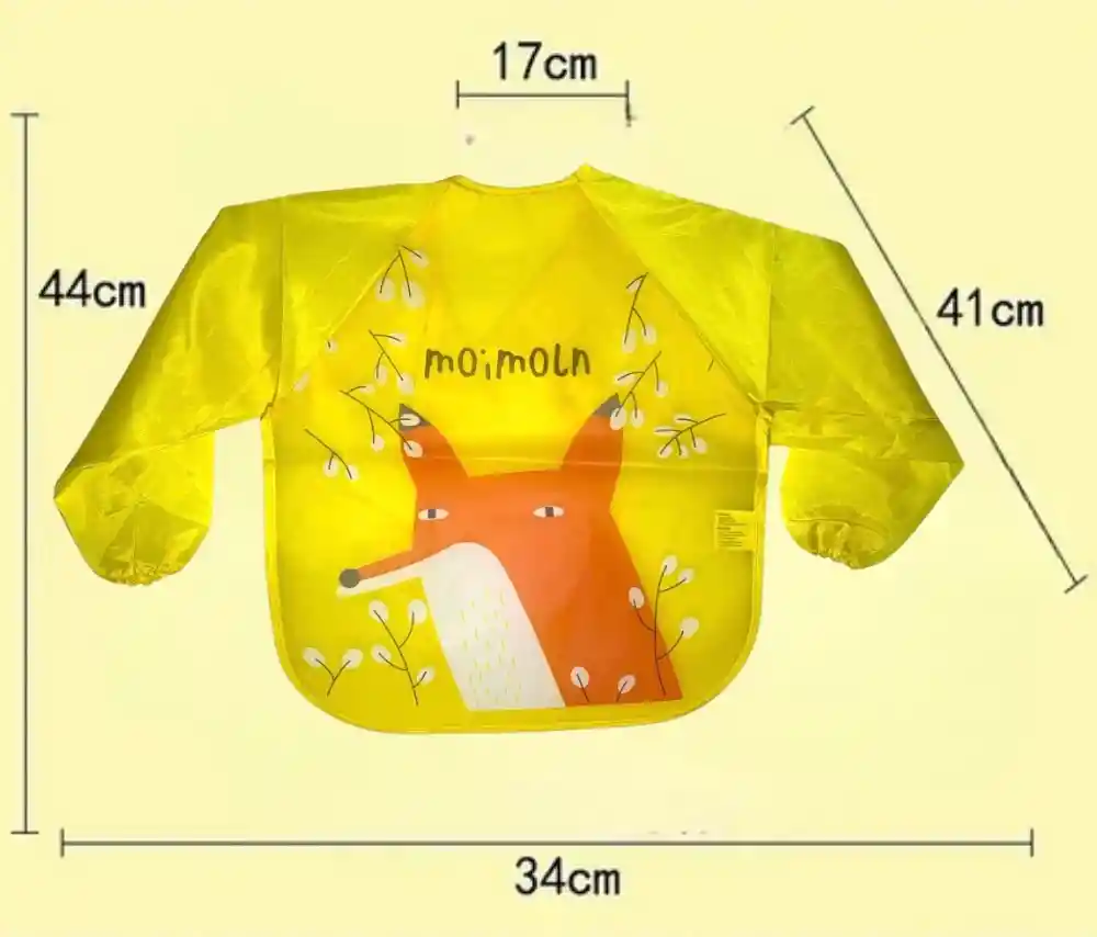 Babero Delantal Para Bebés Niños Manga Larga Impermeable