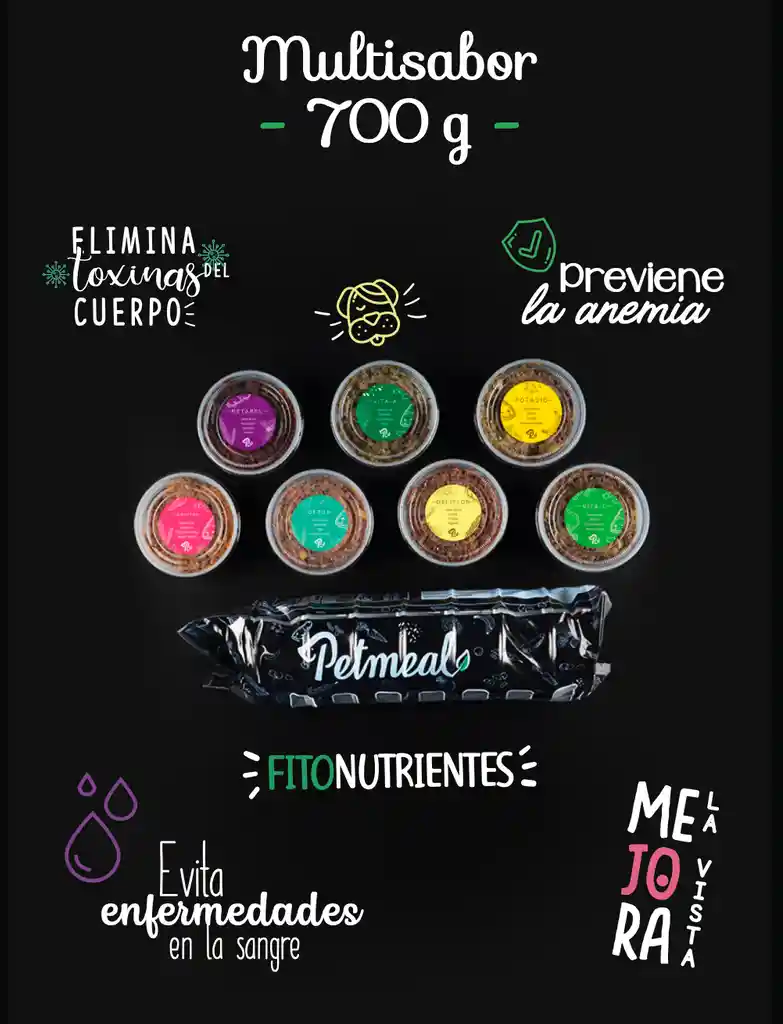 Petmeal Dieta Cocida Natural Perros - Multisabor Res 700