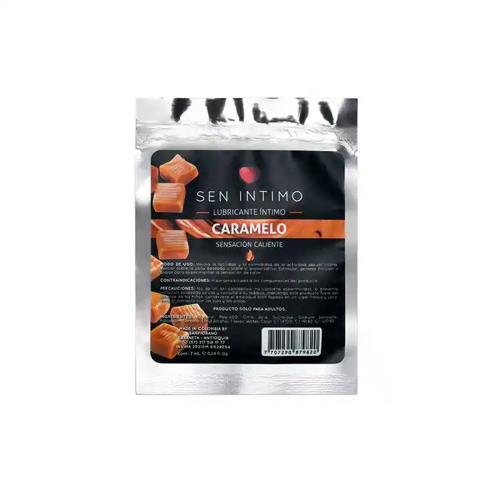 Lubricante Íntimo Caramelo Sensación Caliente X 7 Ml