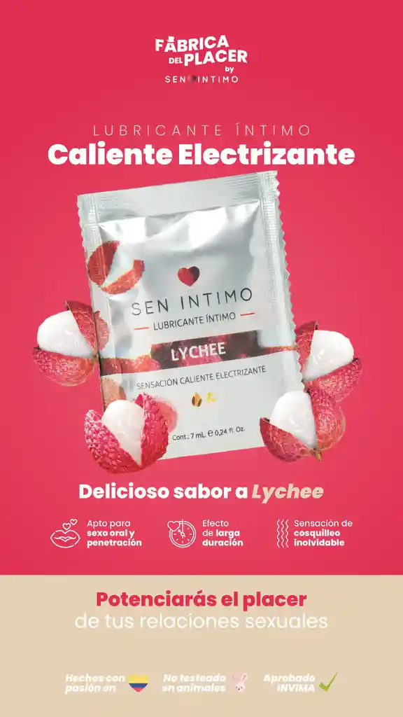 Lubricante Íntimo Lyche Sensación Caliente Electrizante X 7 Ml
