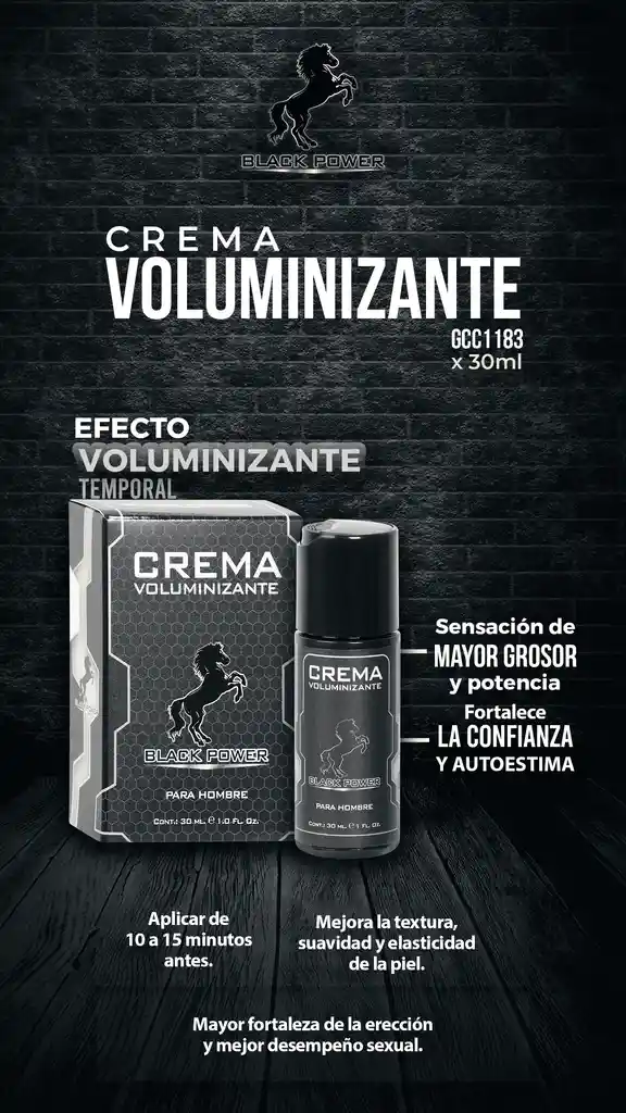 Crema Voluminizante X 30 Ml Black Power