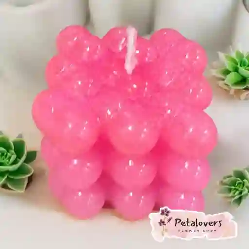 Vela Cubo Rosada