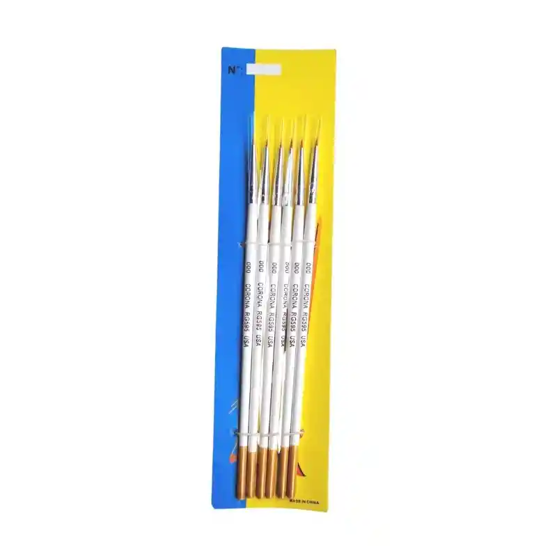 Set Pinceles # 000 X 6 Und Delineador