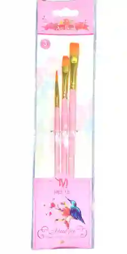 Set De Pinceles X 3 Unidadesgo-0457 Rosado