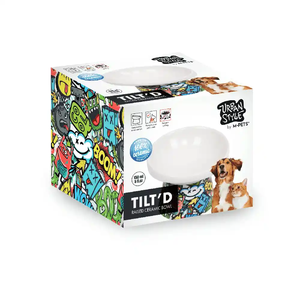 Taza Elevada Para Gato Urban Mix M-pets