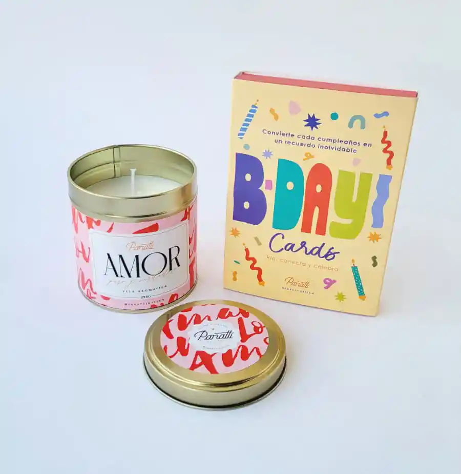 Vela Aromática Amor + Juego De Cumpleaños