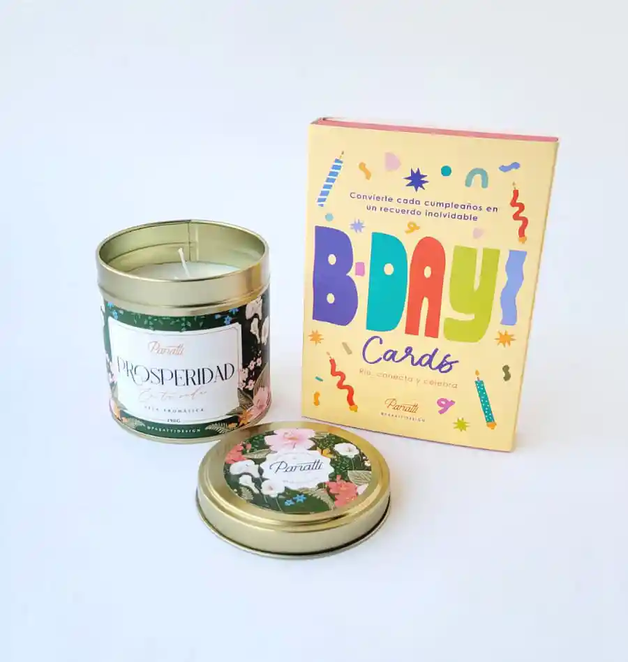 Vela Aromática Prosperidad + Juego De Cumpleaños
