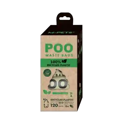 M-pets Bolsa Plástica De Menta Reciclable Para Perro - Roll X 8