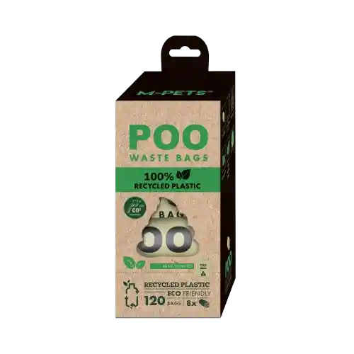 M-pets Bolsa Plástica De Menta Reciclable Para Perro - Roll X 8