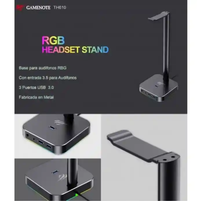 Soporte Rgb Havit Th610 Con Puertos Usb Y Luz Rgb – Ideal Diademas Gamers Y Estaciones De Trabajo