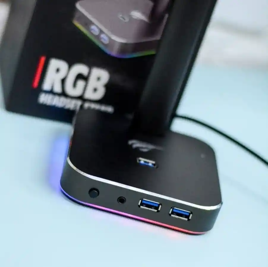 Soporte Rgb Havit Th610 Con Puertos Usb Y Luz Rgb – Ideal Diademas Gamers Y Estaciones De Trabajo