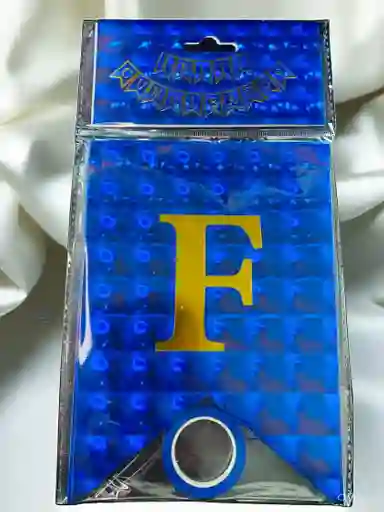 Letrero Feliz Cumpleaños Holografico Tipo Banderin Color Azul