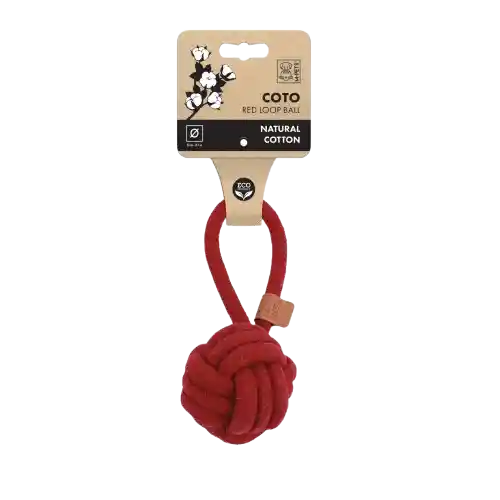 M-pets Juguete Coto Ecobola Lazo Rojo Para Perro - 8 Cm