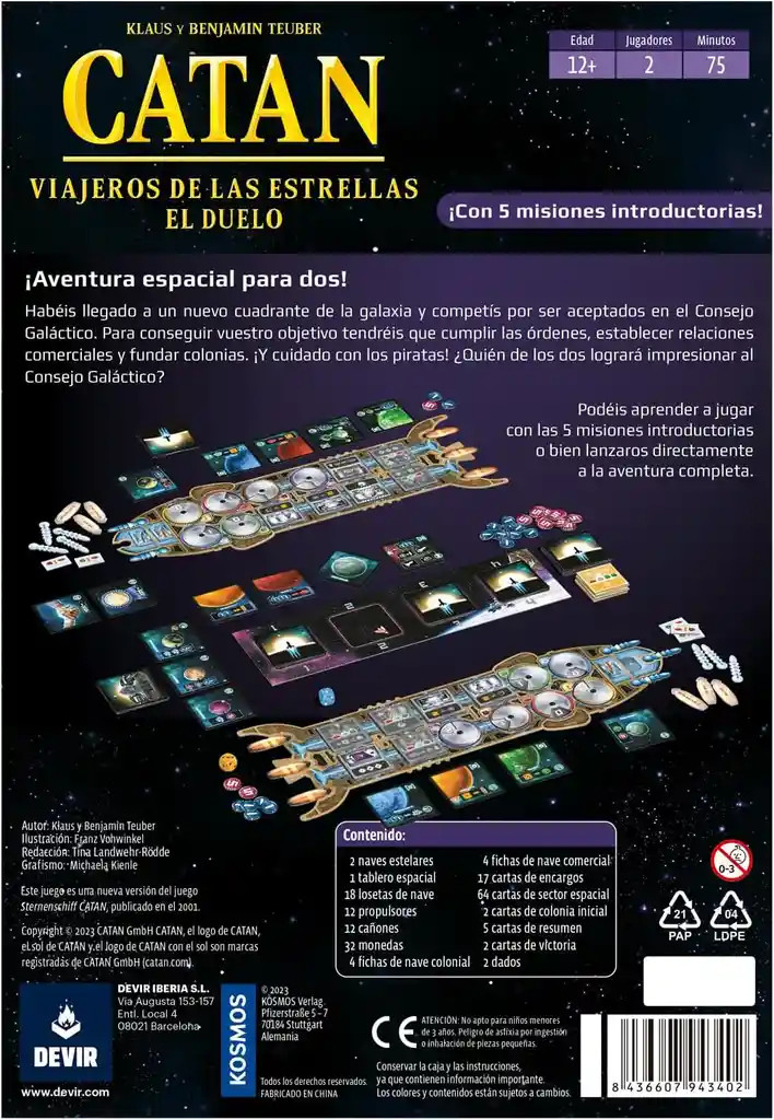 Juego De Mesa Catan Viajeros De Las Estrellas El Duelo