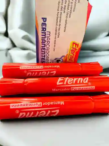 Marcador Permanente Punta Gruesa Color Rojo Marca Eterna	1200	3000