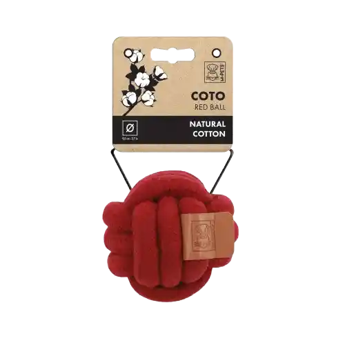 M-pets Juguete Coto Ecobola Lazo Rojo Para Perro - 9,5 Cm