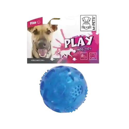 M-pets Bola Chirriante Azul Para Perro - 6,3 Cm