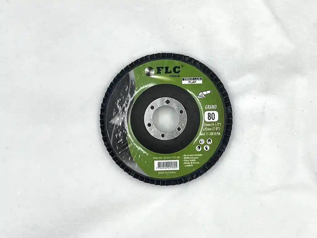 Disco Flap Flc 4½” Grano 80 – Lija Abrasiva Para Metal, Madera Y Acero Inoxidable