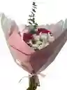 🌸 Bouquet Rosado Con Gerberas, Margaritas Y Eucalipto