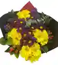 🌻 Bouquet Amarillo Y Morado Con Follaje Exótico