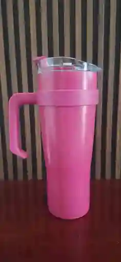 Vaso Térmico Frío Y Calor, Mug Hermético Con Pitillo Metálico Y Asa, Acero Inoxidable - Termo 1.2 Litros