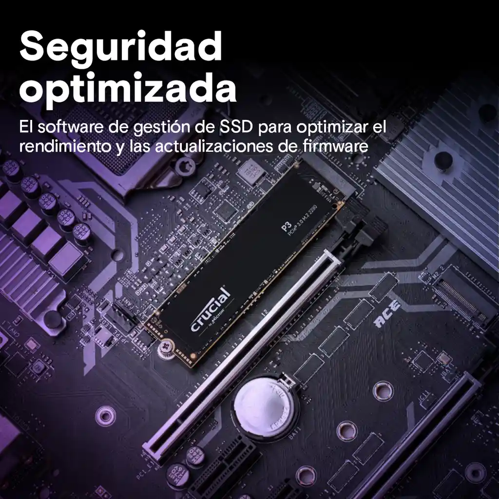 Ssd Crucial P3 500 Gb Pcie Gen3 3d Nand Nvme M.2, Hasta 3500 Mb/s