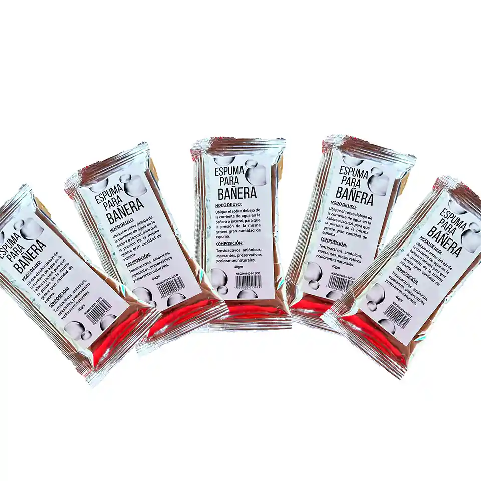 Espumas X 5 U Jacuzzi Tina Bañera Alta Calidad Y Espumosidad Baño Burbujas De Amor