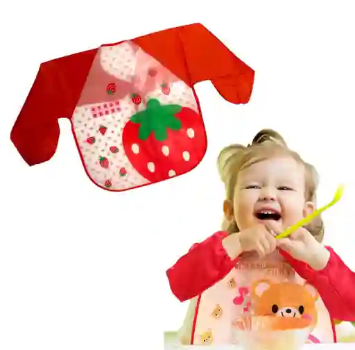 Babero Delantal Para Bebés Niños Manga Larga Impermeable