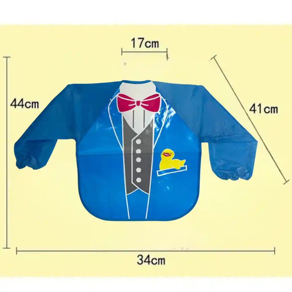 Babero Delantal Para Bebés Niños Manga Larga Impermeable