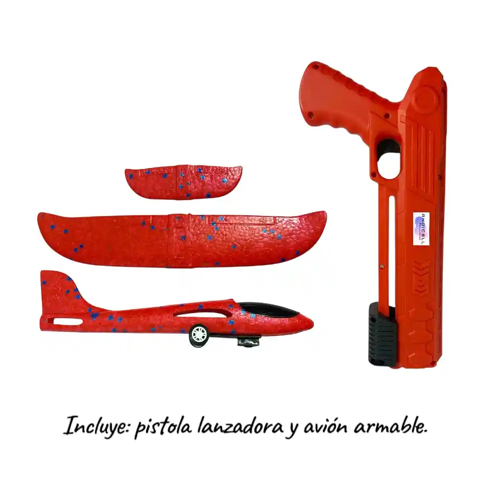 Avión Con Pistola Lanzador Juguete De Vuelo Para Niños
