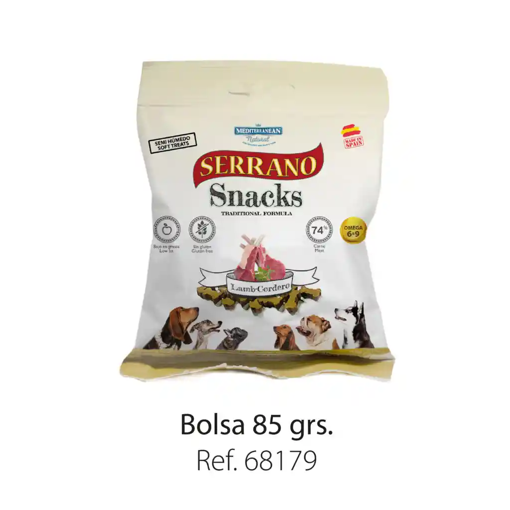 Serrano Snack Para Perros 85g Rico En Cordero
