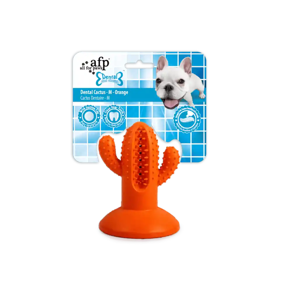 Afp Dental Cactus Goma Naranja Para Perro - M