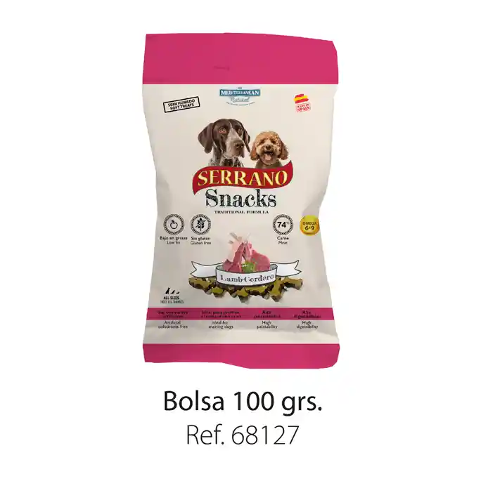 Serrano Snack Para Perros 100g De Cordero