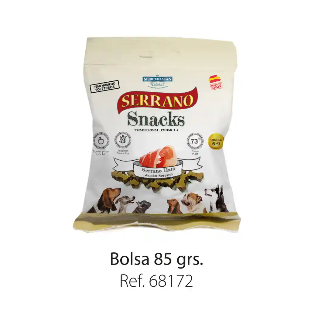 Serrano Snack Para Perros 85g Rico En Jamón Serrano
