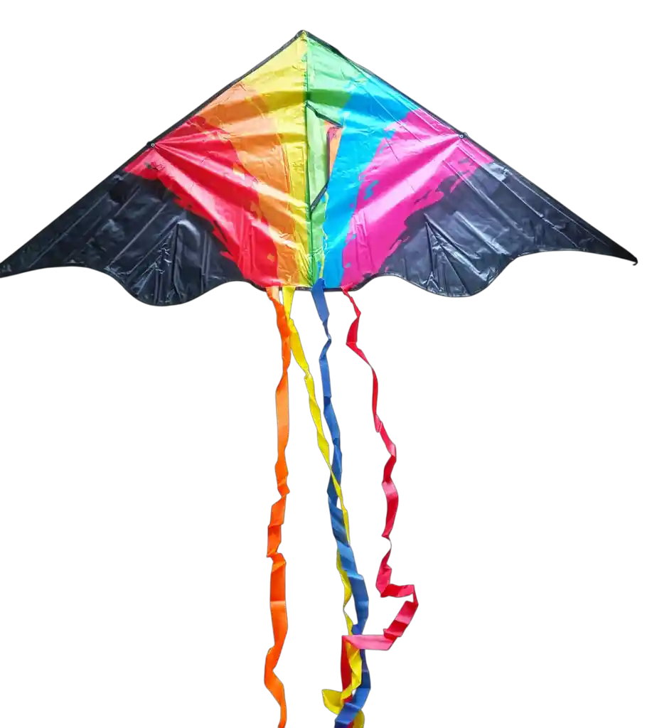 Cometa Triangular Grande Multicolor + Pita 80 Metros