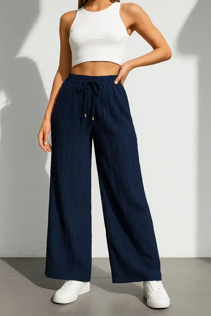 Jogger Palazzo Azul Oscuro– Imperial Fit