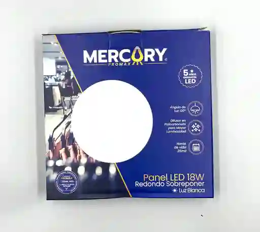 Panel Led Redondo Mercury 18w Luz Blanca – Sobreponer