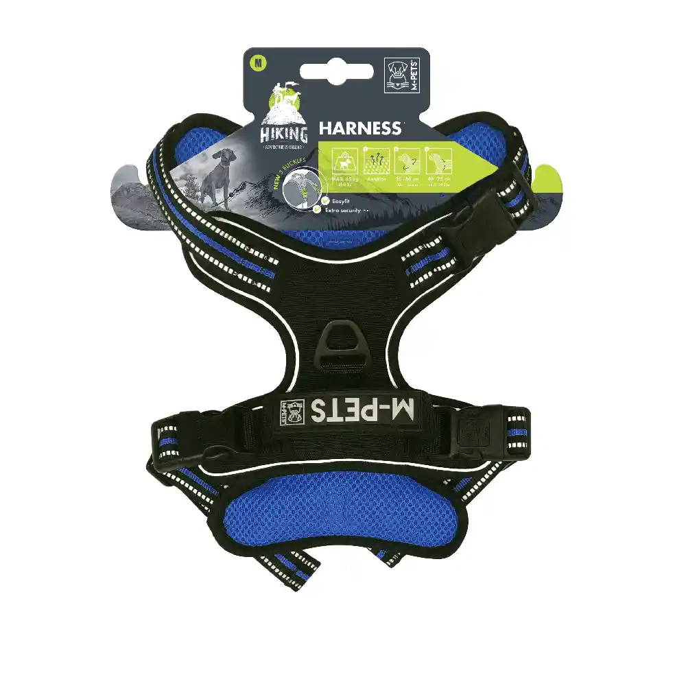 Arnés Para Perro Pechera Hiki Azul M-pets Talla M