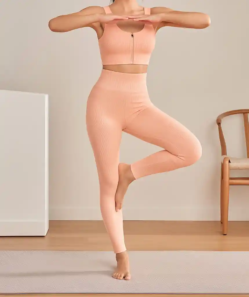 Conjunto Deportivo Rosa (legging Y Top)