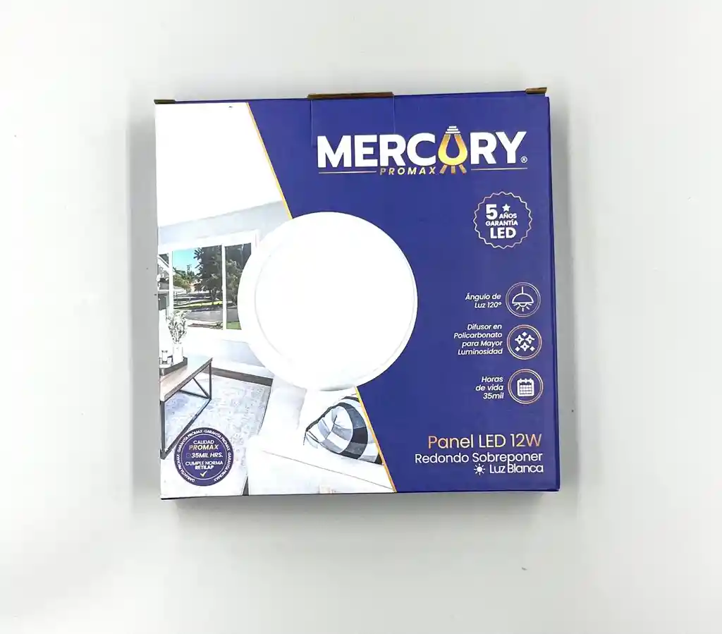 Panel Led Mercury 12w Redondo Sobreponer