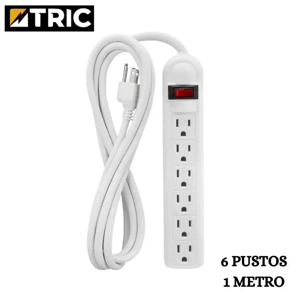 Regleta Electrica Multitoma Tric 6 Tomas 1 Metro