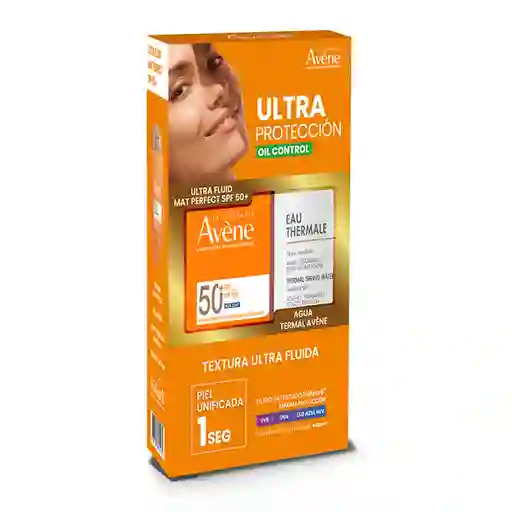 Kit Avène Protector Solar Ultra-fluid Matte Perfect 50ml + Agua Termal 150ml