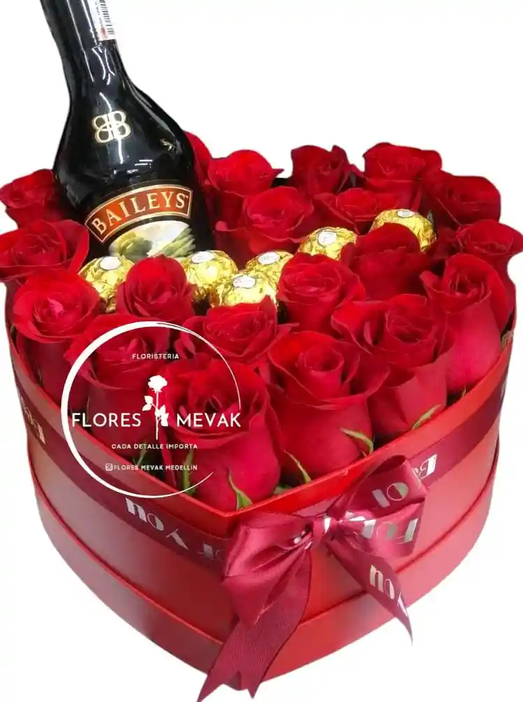 Flores Rosas Rojas, Ferrero Y Baileys, Amor