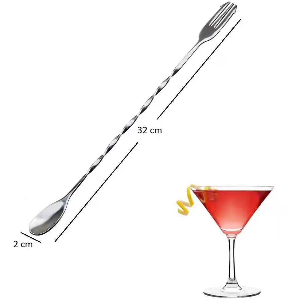 Cuchara De Cocteles Sangría Mezcladora En Acero Inoxidable