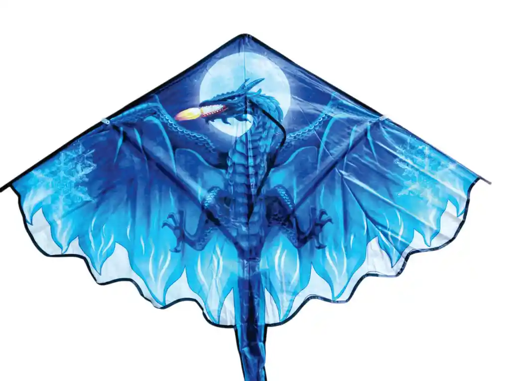 Cometa Triangular Dragon Azul + Pita De 80metros