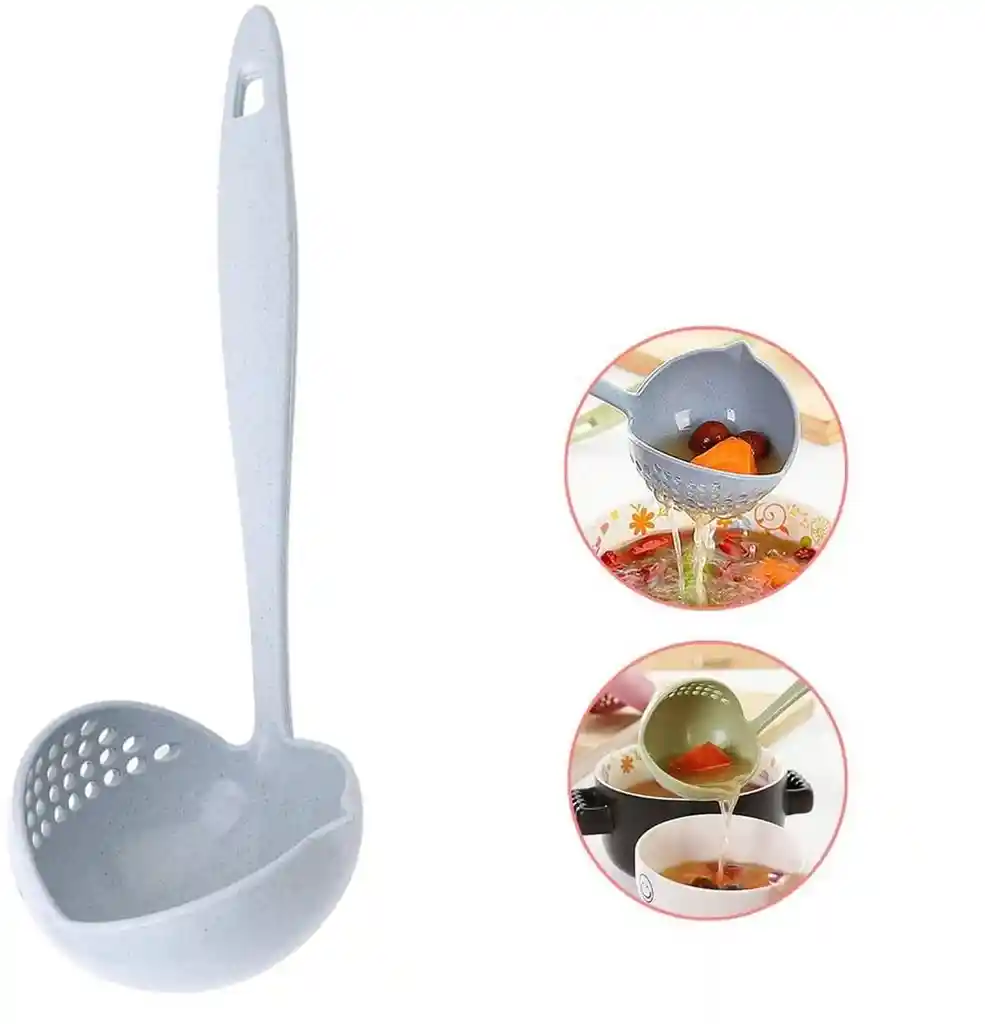 Cuchara Colador Escurridora Mango Para Sopa Multiusos 2 En 1