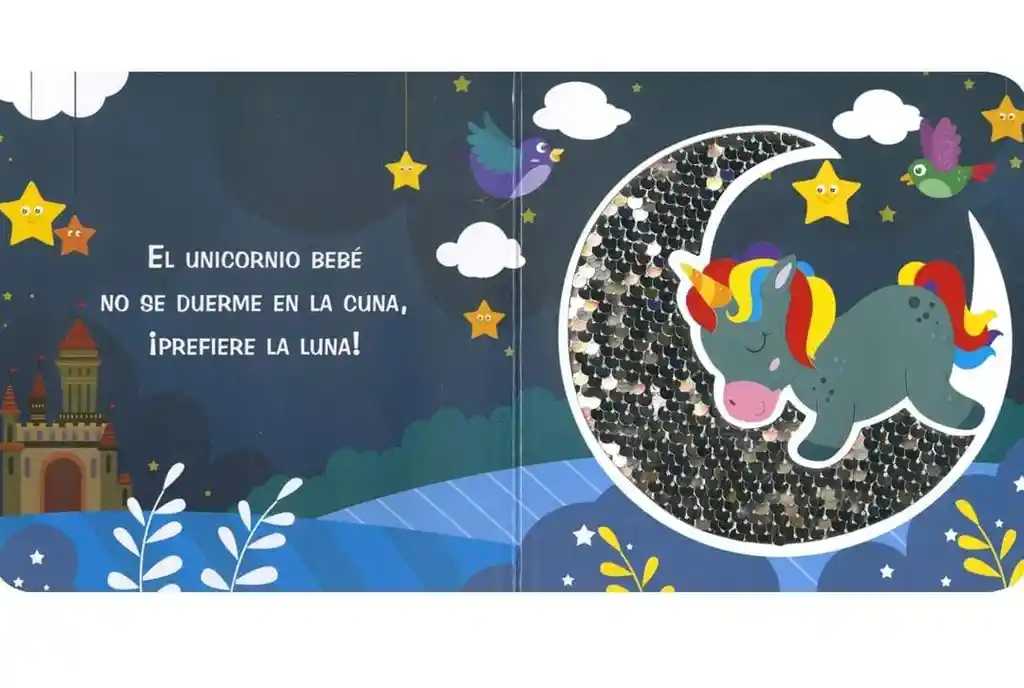 Libro De Testuras Unicornio Lentejuelas